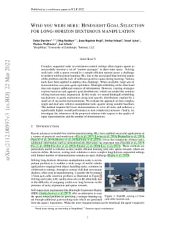 Wish you were here: Hindsight Goal Selection for long-horizon dexterous
  manipulation