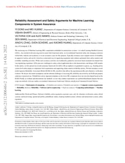 Reliability Assessment and Safety Arguments for Machine Learning
  Components in System Assurance