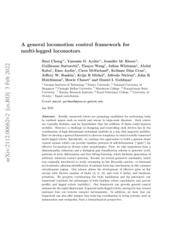 A general locomotion control framework for multi-legged locomotors