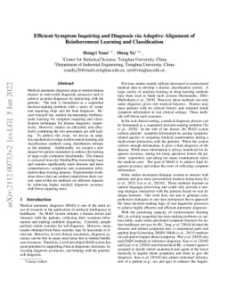 Efficient Symptom Inquiring and Diagnosis via Adaptive Alignment of
  Reinforcement Learning and Classification