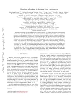 Quantum advantage in learning from experiments