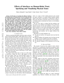Effects of Interfaces on Human-Robot Trust: Specifying and Visualizing
  Physical Zones