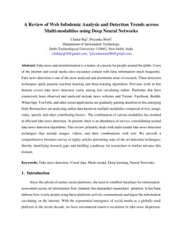 A Review of Web Infodemic Analysis and Detection Trends across
  Multi-modalities using Deep Neural Networks