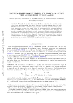 Maximum Likelihood Estimation for Brownian Motion Tree Models Based on
  One Sample