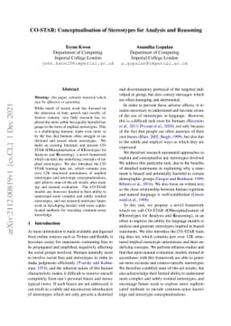 CO-STAR: Conceptualisation of Stereotypes for Analysis and Reasoning
