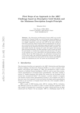 First Steps of an Approach to the ARC Challenge based on Descriptive
  Grid Models and the Minimum Description Length Principle