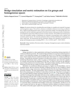Bridge Simulation and Metric Estimation on Lie Groups and Homogeneous
  Spaces
