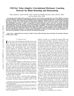 CDLNet: Noise-Adaptive Convolutional Dictionary Learning Network for
  Blind Denoising and Demosaicing
