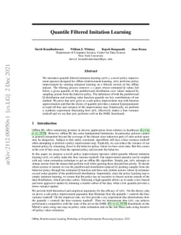 Quantile Filtered Imitation Learning