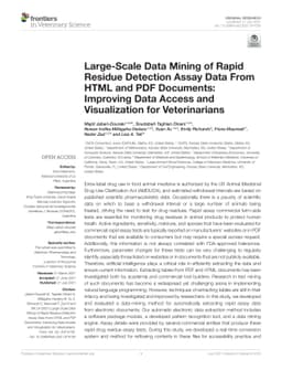 Large-Scale Data Mining of Rapid Residue Detection Assay Data From HTML
  and PDF Documents: Improving Data Access and Visualization for Veterinarians