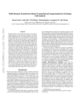 Multi-Domain Transformer-Based Counterfactual Augmentation for Earnings
  Call Analysis