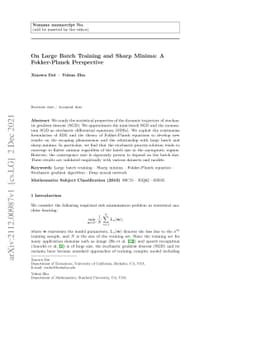 On Large Batch Training and Sharp Minima: A Fokker-Planck Perspective