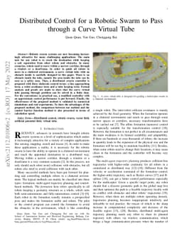 Distributed Control for a Robotic Swarm to Pass through a Curve Virtual
  Tube