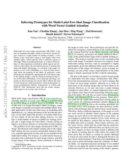 Inferring Prototypes for Multi-Label Few-Shot Image Classification with
  Word Vector Guided Attention