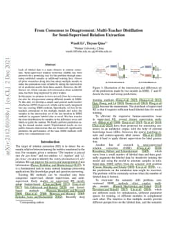 From Consensus to Disagreement: Multi-Teacher Distillation for
  Semi-Supervised Relation Extraction