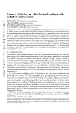 Memory-efficient array redistribution through portable collective
  communication