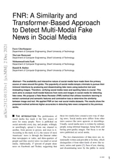 FNR: A Similarity and Transformer-Based Approach to Detect Multi-Modal
  Fake News in Social Media