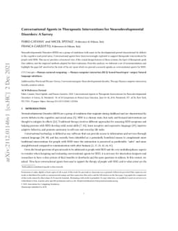 Conversational Agents in Therapeutic Interventions for
  Neurodevelopmental Disorders: A Survey