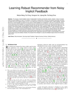 Learning Robust Recommender from Noisy Implicit Feedback