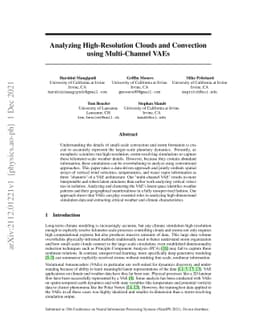 Analyzing High-Resolution Clouds and Convection using Multi-Channel VAEs