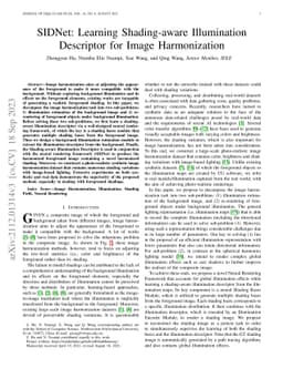 SIDNet: Learning Shading-aware Illumination Descriptor for Image
  Harmonization