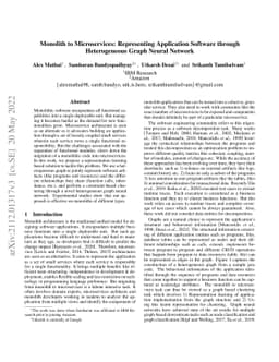 Monolith to Microservices: Representing Application Software through
  Heterogeneous Graph Neural Network