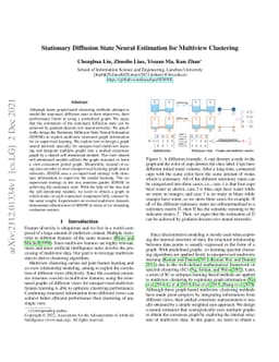 Stationary Diffusion State Neural Estimation for Multiview Clustering