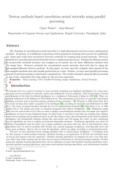 Newton methods based convolution neural networks using parallel
  processing