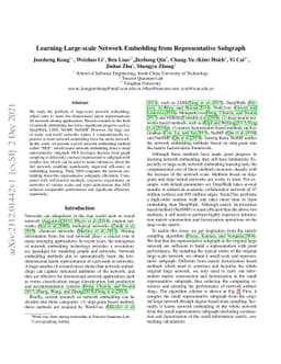 Learning Large-scale Network Embedding from Representative Subgraph