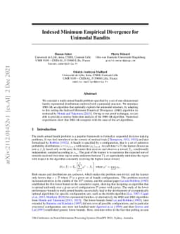 Indexed Minimum Empirical Divergence for Unimodal Bandits