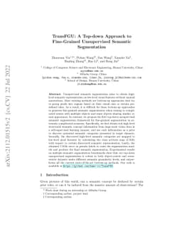 TransFGU: A Top-down Approach to Fine-Grained Unsupervised Semantic
  Segmentation