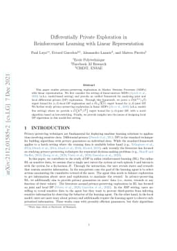 Differentially Private Exploration in Reinforcement Learning with Linear
  Representation