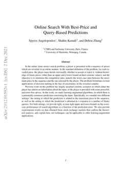 Online Search With Best-Price and Query-Based Predictions