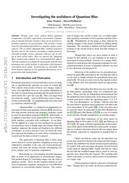 Investigating the usefulness of Quantum Blur