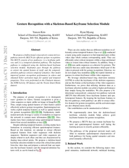 Gesture Recognition with a Skeleton-Based Keyframe Selection Module