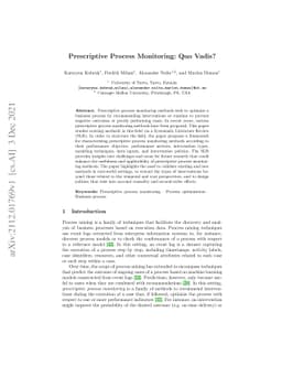Prescriptive Process Monitoring: Quo Vadis?