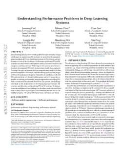 Understanding Performance Problems in Deep Learning Systems