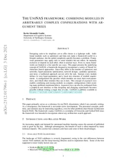 The UniNAS framework: combining modules in arbitrarily complex
  configurations with argument trees