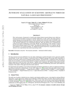 Automatic evaluation of scientific abstracts through natural language
  processing