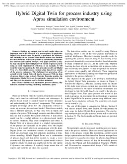 Hybrid Digital Twin for process industry using Apros simulation
  environment