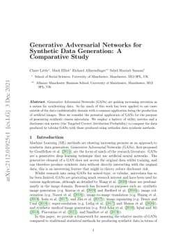 Generative Adversarial Networks for Synthetic Data Generation: A
  Comparative Study