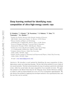 Deep learning method for identifying mass composition of
  ultra-high-energy cosmic rays
