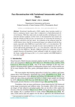 Face Reconstruction with Variational Autoencoder and Face Masks