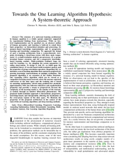 Towards the One Learning Algorithm Hypothesis: A System-theoretic
  Approach