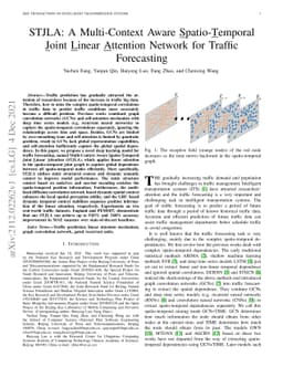 STJLA: A Multi-Context Aware Spatio-Temporal Joint Linear Attention
  Network for Traffic Forecasting