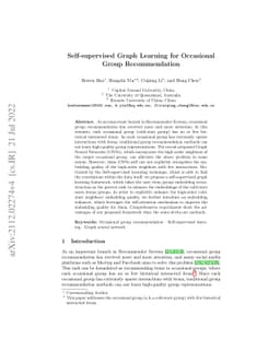 Self-supervised Graph Learning for Occasional Group Recommendation