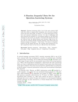 A Russian Jeopardy! Data Set for Question-Answering Systems