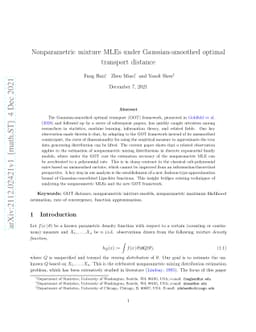 Nonparametric mixture MLEs under Gaussian-smoothed optimal transport
  distance