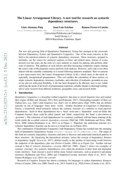 The Linear Arrangement Library. A new tool for research on syntactic
  dependency structures