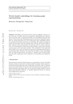 Trivial bundle embeddings for learning graph representations